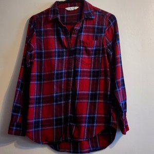 Old Navy Red and Blue Button Down Flannel